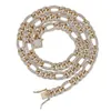 Мода-18K позолоченный полный CZ цирконий мужская медь Фигаро цепи ожерелье 10 мм Алмаз золото хип-хоп ювелирные изделия подарки для мальчиков оптом