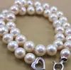 Large 9-10MM white NATURAL South Sea pearl necklace 18 "