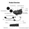 DConn Motorcycle Group Intercom Lens HD Lens 1080p Video 6 Riders Bluetooth FM WiFi Helment Headset R1 Plus Recorder1300H