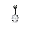Bijoux de corps en cristal de Zircon mignon, en acier inoxydable, strass, bouton de cloche de nombril, anneaux de perçage pour femmes, cadeau couleur noire