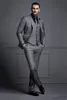 ファッショングレーの男性スーツ安いグルールスーツのフォーマルな男スリムフィットグルーミングタキシード（ジャケット+ベスト+パンツ）カスタムメイド
