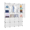 20 Storage Cube Organizer Plastic Cubby Shelving Drawer Unit, DIY Modular Bookcase Closet System Cabinet with Translucent Design for Clothes