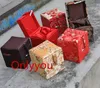 Kleine kubus houten opbergdoos katoen gevulde hoge einde decoratieve ambachten steen verzamelen box luxe chinese zijde brokaat cadeau verpakking dozen