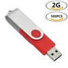 Multicolor Bulk 500PCS 2GB USB Flash Drives Swivel Folding Metal Flash Pen Drives Rotating Memory Sticks Thumb Storage for Computer Macbook