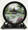 Office Desk Accessories Crafts Chinese Home Decorations Hand double-side Suzhou Silk Embroidery Pattern Ebony Frame Ornaments Luxury Gifts