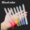 Best Selling Gradient Color 14cm Nice Quality Mixed Color Crystal Glass Nail File Nail Polished Tool