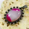 Alloy Pendant Female Hand Carved Gemstone Jewelry Pendant with Silver Chain, DIY Accessories Necklace