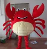 2019 Hot Sale Red Crab Mascot Kostym Halloween Julfödelsedagsprogram Kostymer Fancy Dress.