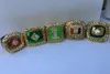 5 st 1983 1987 1989 1991 2001 Miami Hurricanes National Championship Ring Set med Trä Display Box Case Fan Gift 2019 Drop Shipping