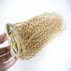 100g Indian Afro Kinky Curly Weave Remy Hair Clip In Human Hair Extensions 8pcs / Lot 613 Blek blond Blond Obehandlad Färg Curly Hair