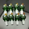 Green Frog Bubble Head Großhandel Bongs Ölbrenner Rohre Wasserpfeifen Glaspfeife Bohrinseln Öl