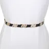 Ins fashion luxury female woman dress slim elastic fabric designer belt sparkling diamond crystal easy hook connection