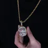 Mode- Hip Hop Vergulde CZ Cubic Zirconia Ghost Child Portrain Pendant Collier Iced Out Out Full Diamond Sieraden Geschenken voor jongens