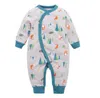 Baby Strampler Jungen Cartoon Print Overalls Mädchen Langarm Baumwolle Body Neugeborenen Thermal Playsuit Kinder Designer Clim Kleidung Pyjamas C6676