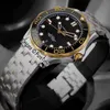 Neuer Diver 300M 210.20.42.20.01.002 Miyota 8215 Automatik A8800 Herrenuhr Zweifarbiges Gelbgold-Schwarz-Textur-Zifferblatt SS-Armband Puretime I03a1