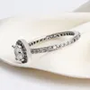 Partihandel-CZ Diamantring för Pandora 925 Sterling Silver Round Retro Högkvalitativ Ladies Elegant Ring med Original Box Fashion Outs