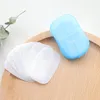 Mini savon en papier voyage en plein air savon papier lavage des mains bain propre parfumé tranche feuilles jetable boîte savon F2572