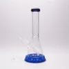 13 -cinowa niebieska krawędź Antiskid gumowa podele zlewka szklana bong wodna dabrig z przezroczystą dół 1 przezroczystą miskę