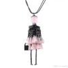 Rhinestone Necklaces Lovely Dress Doll Sweater Girls Pendant Jewelry Chain Long Necklace