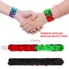Mermaid Sequin Slap Bracelet,4 Pcs Free To Convert Two Color Sequins,Great Holiday Party Gifts,Slap Wristband For Kids And Teenagers