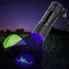 9LED Alumínio Mini Portátil UV Ultra Violeta Blacklight 9 LED Lanterna Tocha Light8222632