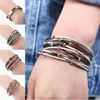 Fashion Gold Sliver Par Armband 2019 För Kvinnor Kärlek Vintage Läder Friendship Armband Bangles Femme Punk Smycken