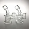 3.5 Inç Mini Cam Su Bongs ile Nargile 10mm 14mm Kadın Temizle Beher Recycler Bong El Sigara Oil Kuleleri