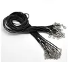 Черный воск кожа змея ожерелье 45 см 60 см шнур строка веревка провод расширитель цепи с карабинчиком DIY ювелирные изделия компонент навалом DHL