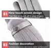 Fashion-Winter Warm Plus Velvet Tjocka Touch Screen Finger Handskar