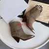 Original Box Woman Designer Shoes Isabel Paris Runway Marant Lamsy Leather Boots Old West Pointed Steel Toe Heel Ornament Boots7114304