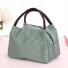 Striped Lunch Bag For Women Insulated Cold Picnic Totes Carry Case Thermal Bags Food Bag Lunch Box Bag