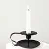 European Candle Holder Iron Candlestick Vintage Retro Style Classic Look Candle Holder Matte Black For Home Wedding Decoration