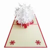 Biglietti d'auguri 3D Natale Fiocco di neve Compleanno Ringraziamento Regalo di Capodanno per bambini Biglietto pop-up con decorazione natalizia