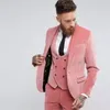 Модное One Button Groomsmen шаль лацкане жениха смокинги Мужские костюмы Свадебные / Prom / Dinner Best Man Blazer (куртка + брюки + Tie + Vest) A124