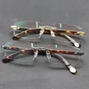Rimless Reading Glasses Men Tint Brown Diopter Eyewear 100 150 200 250 300 350 Fashion Read Presbyopia Eyeglasses8506951