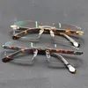 Randloze leesbril Men Tint Brown Diopter Eyewear 100 150 200 250 300 350 Fashion Read Presbyopia -bril8069804