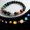 top customized blockbuster movie Planetary Sky Blue Sandstone Natural Stone Beads Galaxy Planets Solar System Bracelet Bangle