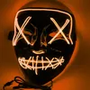 Masque d'Halloween à lumière LED, masques de fête complets, marque de fil el drôle, brille dans la nuit, pour Festival Cosplay