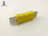 100PCS / Lot USB-kontakt Gul färg Ny USB 2.0 En manlig kontakt till en manlig kontaktadapter USB M / M-omvandlare