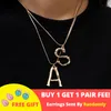 New Alphabet Initial Letter Pendants Necklace Female Gold Silver Color Snake Chain Choker Collar Necklaces for Women