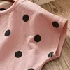 女の子のファッション服セット新しい素敵なドットシャツ猫スカート夏の服セット子供と子供向けの綿服セットY12986691セット