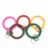 New Fashion O Silica Gel Wear Bracelet Keychain for Women Gifts Trendy Exaggerated Circle Wristlet Keychain Unisex Jewelry M006