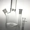 Bongs à eau en verre de 10 pouces, narguilé avec bécher épais, recycleur, tube droit, tige inférieure, plates-formes pétrolières, bols pour fumer