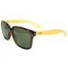 Bamboo Sunglasses Cool Black Frame Men Sun Glasses Women Fashion Shade Eyewear Wood Temples 5 Colors