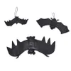 Bats Halloween Simulação Truque Brinquedo de suspensão vampiro Pendant assustador de tolo de abril Bat decorações da festa de Halloween Day Props JK1909XB