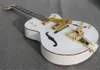 White Falcon G6120 Semi Hollow Body Jazz Electric Guitar Imperial Tuners Double F Holes Red Turtle Shell Body Binding Bigs Trem3610781