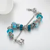 Strands Blue Magic Beads Armband 925 Silver Crystal DIY Smycken Gift