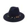 Unisex Flat Bim Wolle Filz Jazz Fedora Hats Trilby Ribbon Dekor Männer Frauen Carnival Party formelle Hut Panama Gambler Hat264m