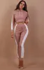 New Women Tracksuit Striped Yoga Set Hooded Crop Top High Waist Pants Sportswear 2 pcs Sport Suit Sweatshirt Pants Jumpsuit