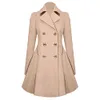 Manteau Femme Hiver 겨울 코트 여성 따뜻한 숙녀 옷깃 세련된 긴 검은 파카 코트 트렌치 아웃웨어 자켓 카사코 Feminino 3XL